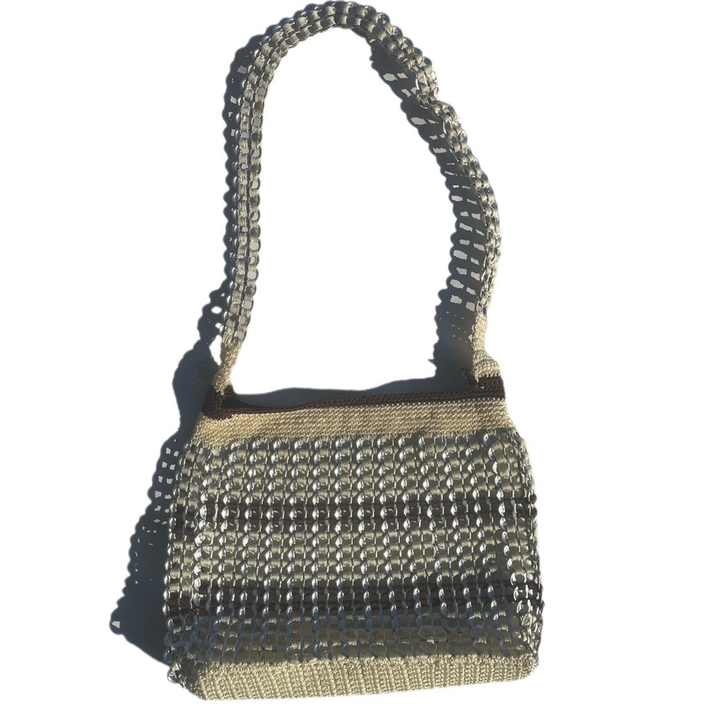 Handmade homemade up cycled soda can tabs crochet purse